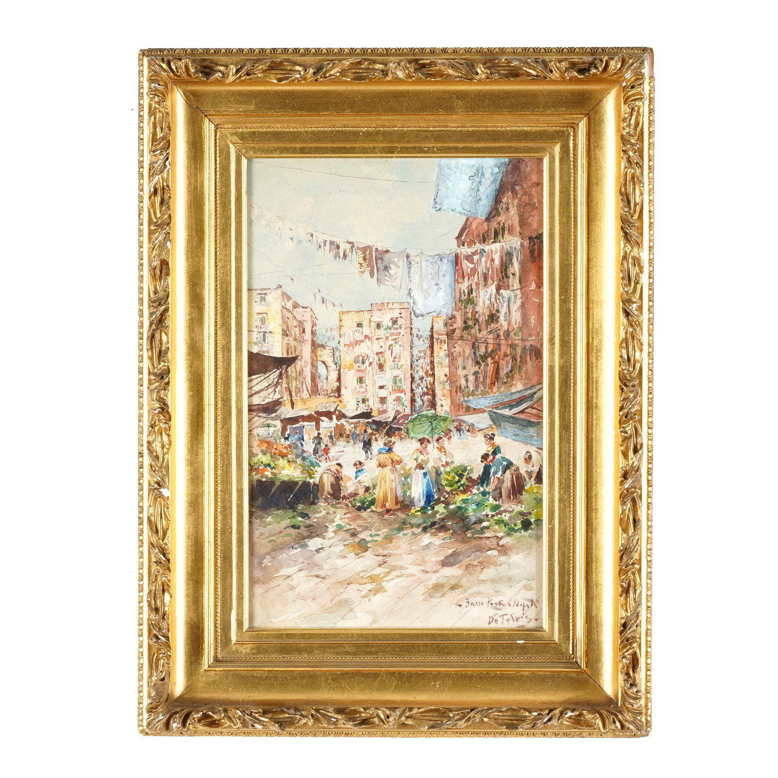 De Fulvis “Basso Porto, Napoli" Watercolor (1 of 3)