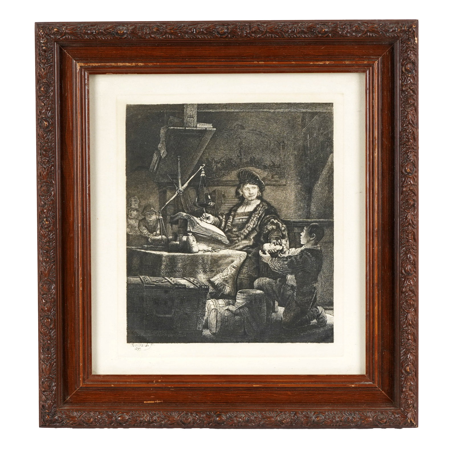 After Rembrandt, Scholar with Scales Etching (1 of 4)