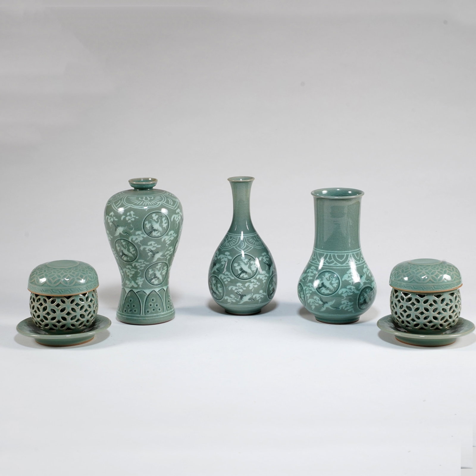 Group of Korean Celadon Ceramic Articles (1 of 3)