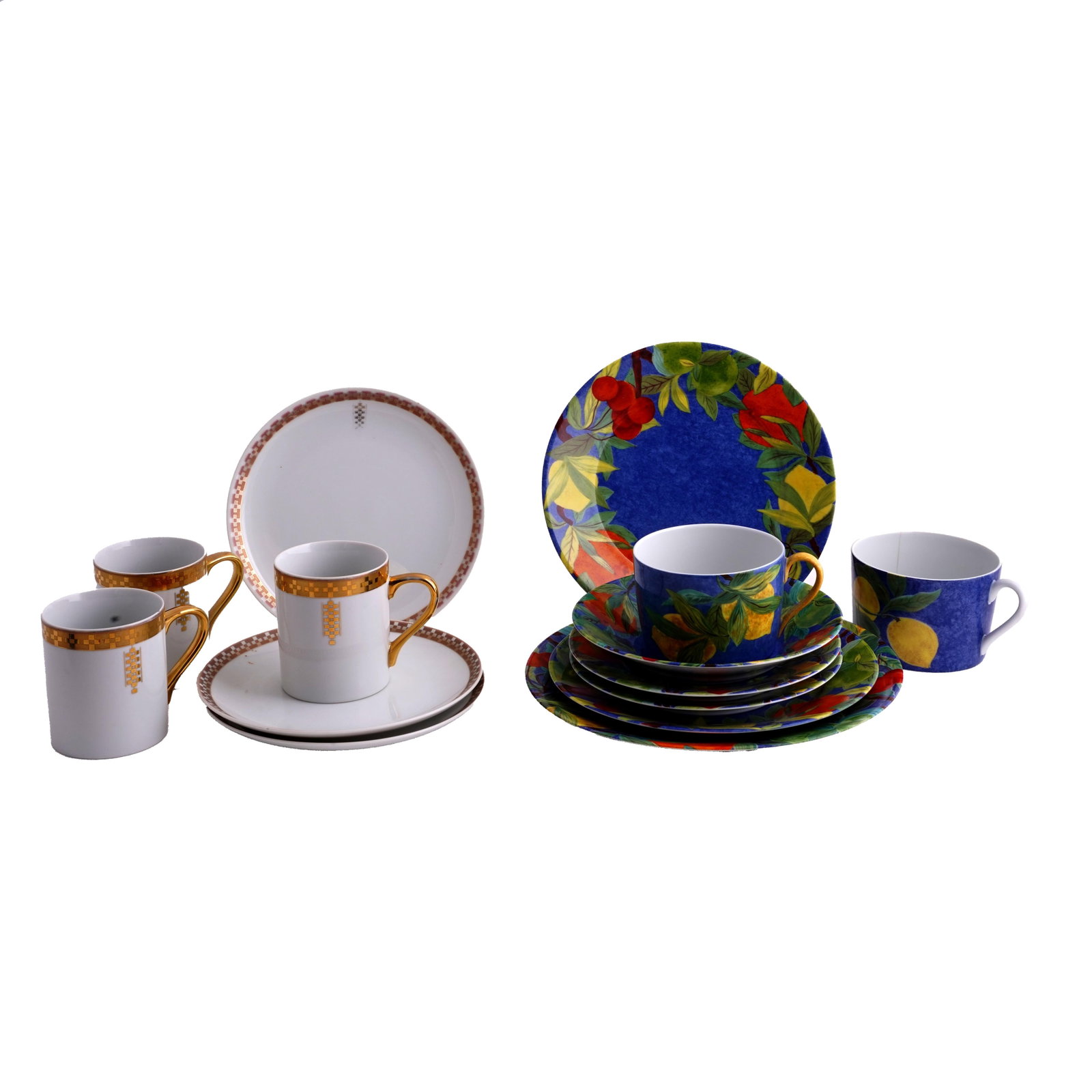 Lot of 2 set of porcelain cups and saucers. Laure Japy and Tiffany & Co. (1 of 5)