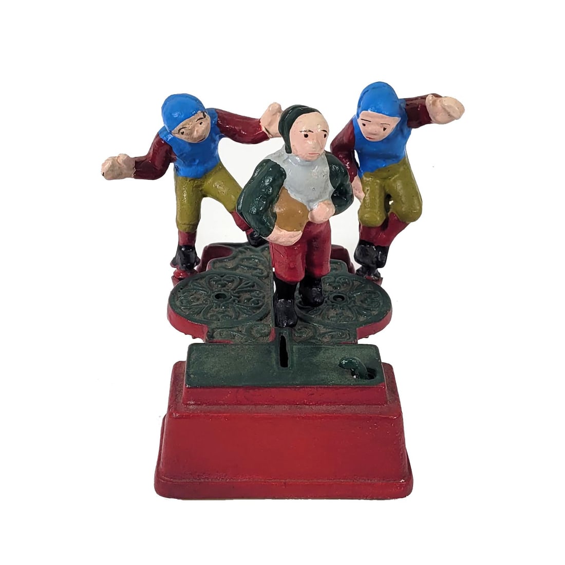 Painted Cast Iron “Football Calamity" Mechanical Bank (1 of 4)