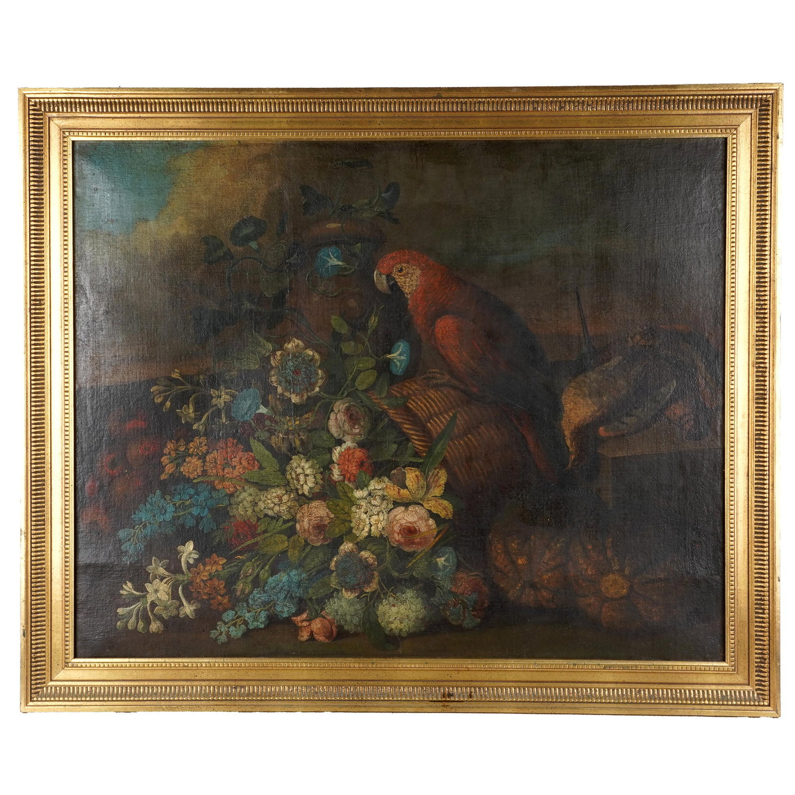 Large Still Life with Parrot and Flowers (1 of 3)