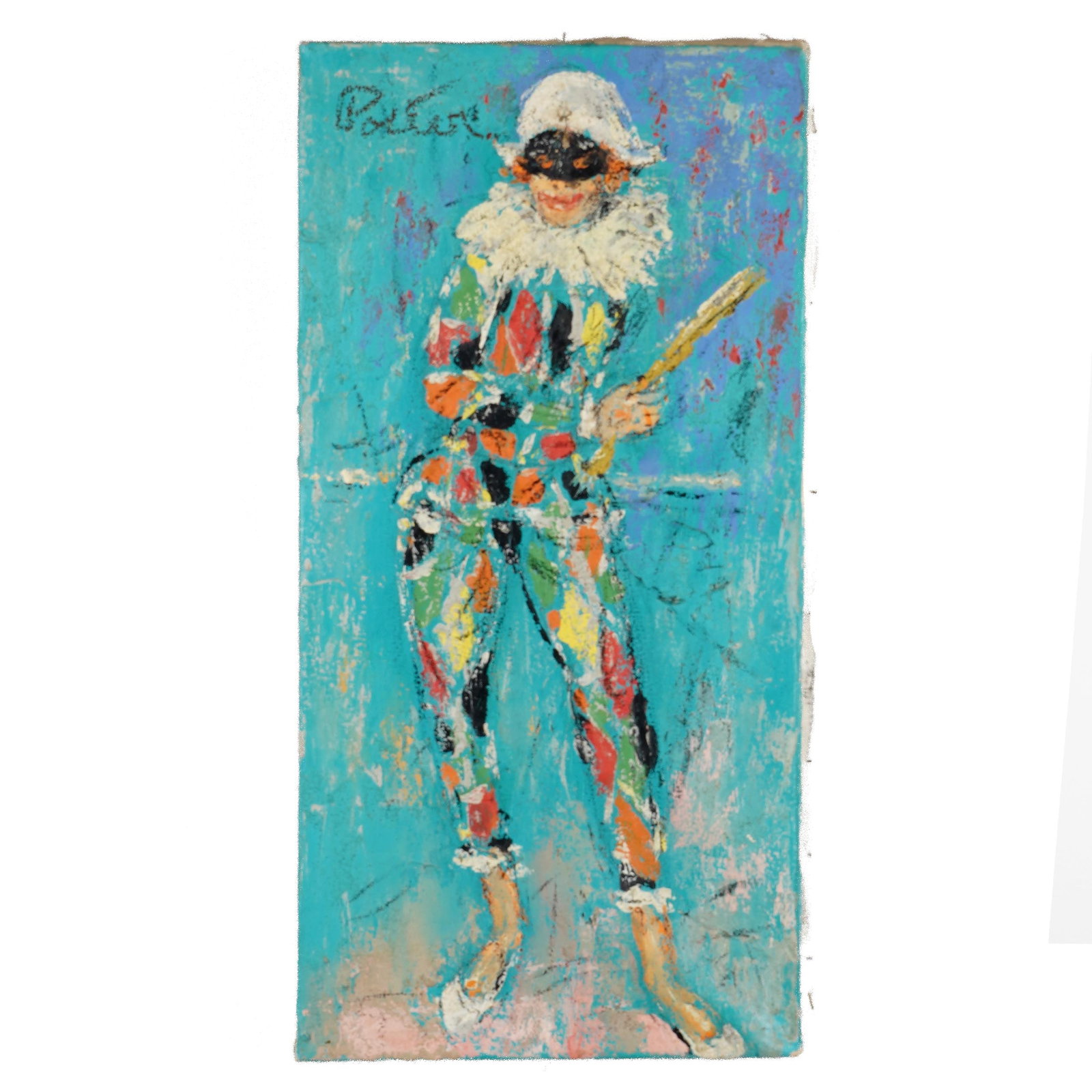 Oil on Canvas of Harlequin Figure (1 of 3)