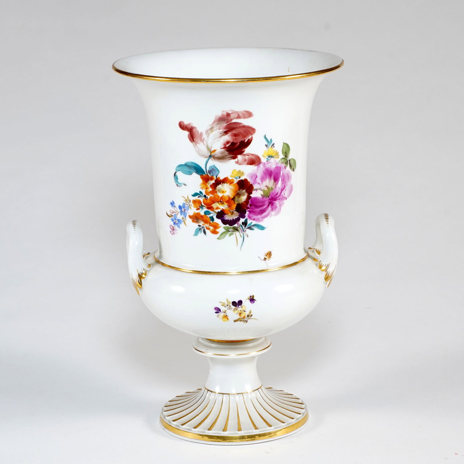 Meissen Porcelain Floral and Gilt Urn Vase (1 of 4)