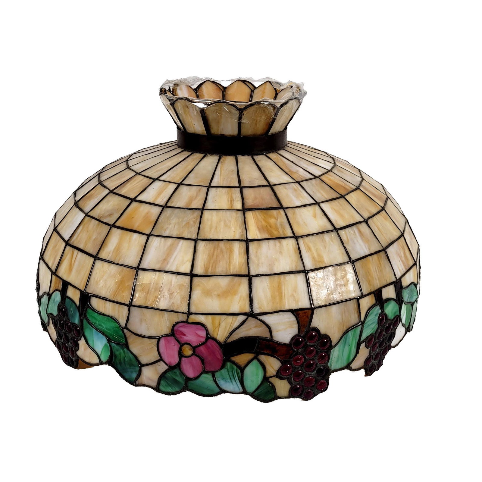 Vintage Tiffany-style Chandelier with Grapevine Motif (1 of 3)