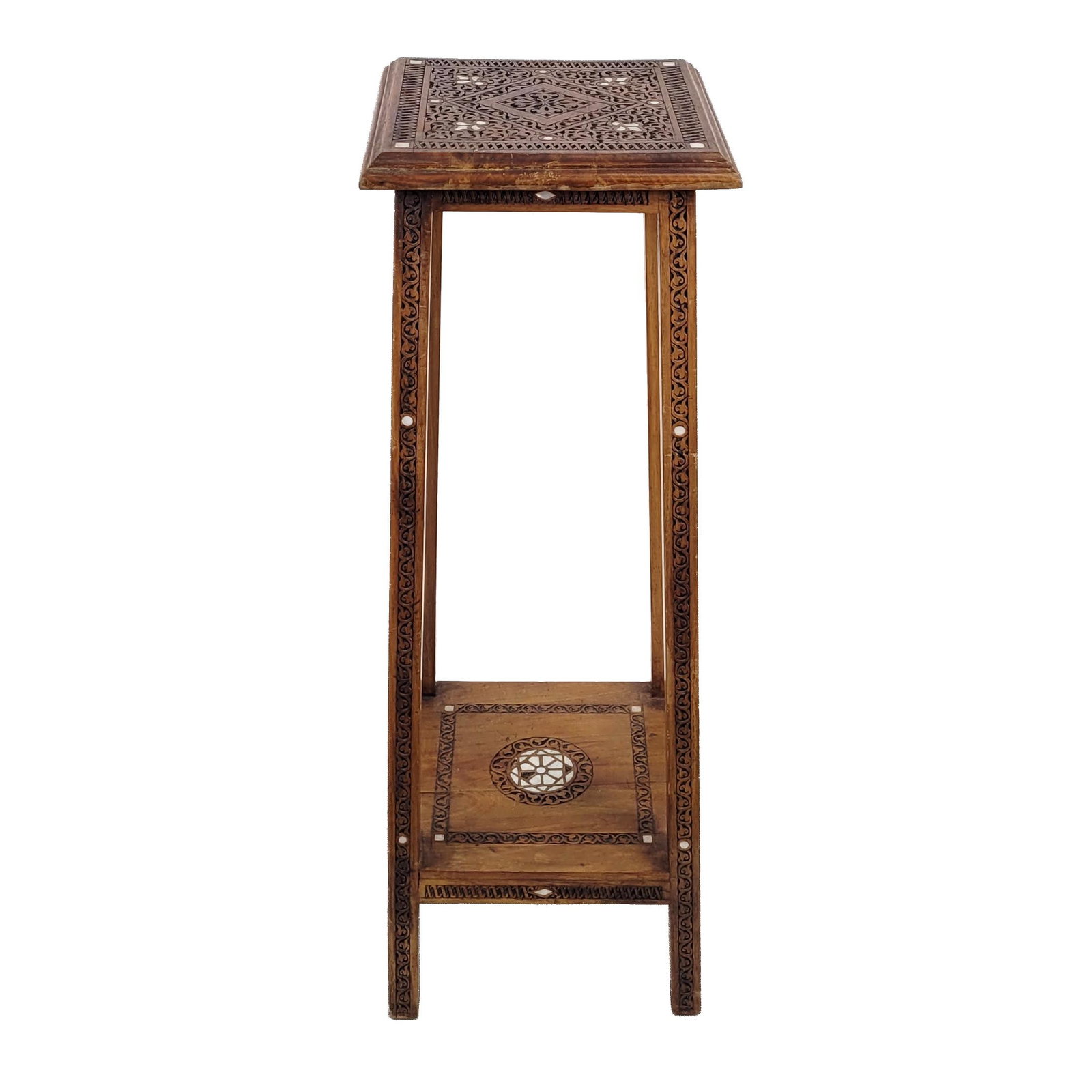 Middle Eastern Carved and Inlaid Pedestal Stand (1 of 4)