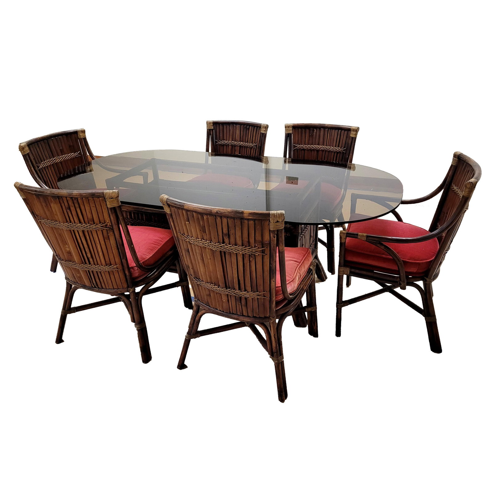 Dining Set with Glass tabletop and Six Chairs (1 of 4)