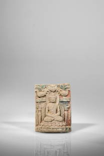 TSA TSA: Clay restpainted China , 12th century Dimensions: Height 10 cm Wide 8 cm Depth 3 cm Weight: 119 grams