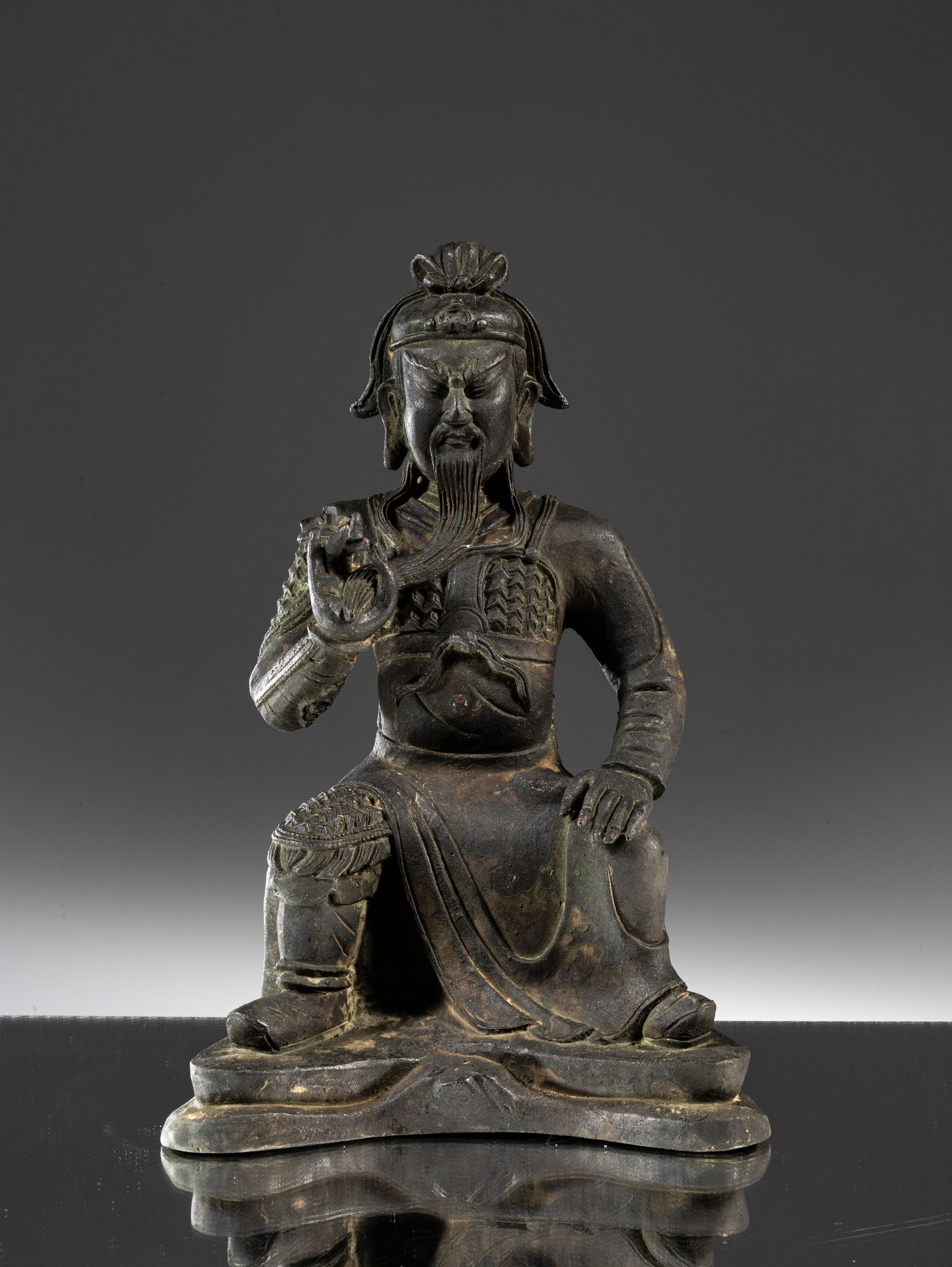 CHINESE SCULPTURE DEPICTING GUANDI , THE GOD OF WAR (1 of 6)