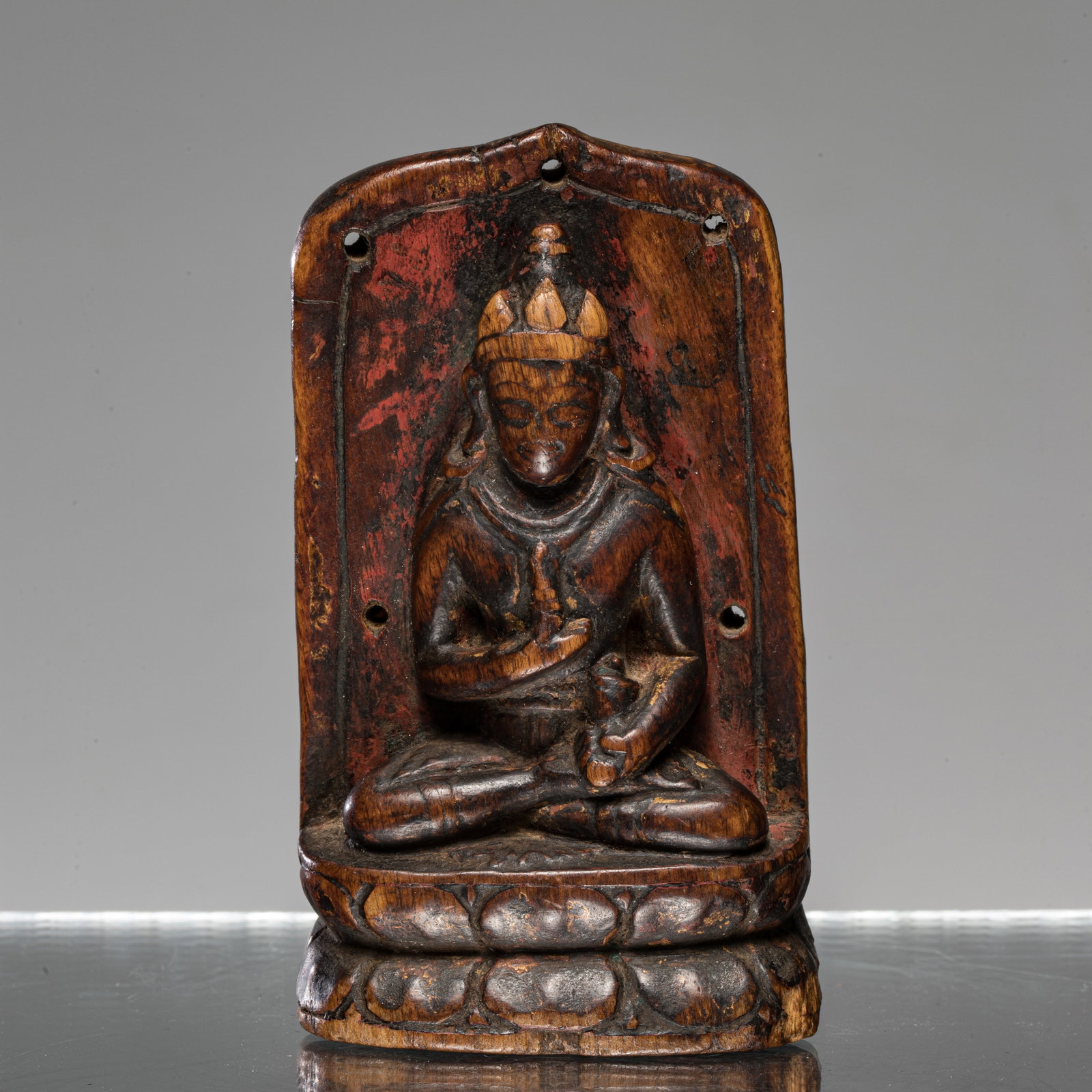 VAJRASATTVA WOOD CARVED TIBET 15TH CENTURY (1 of 6)