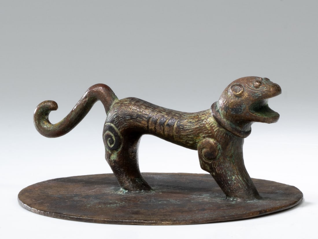 SMALL CHINESE HAN DYNASTY (206 - 220 CE) BRONZE TIGER (1 of 4)