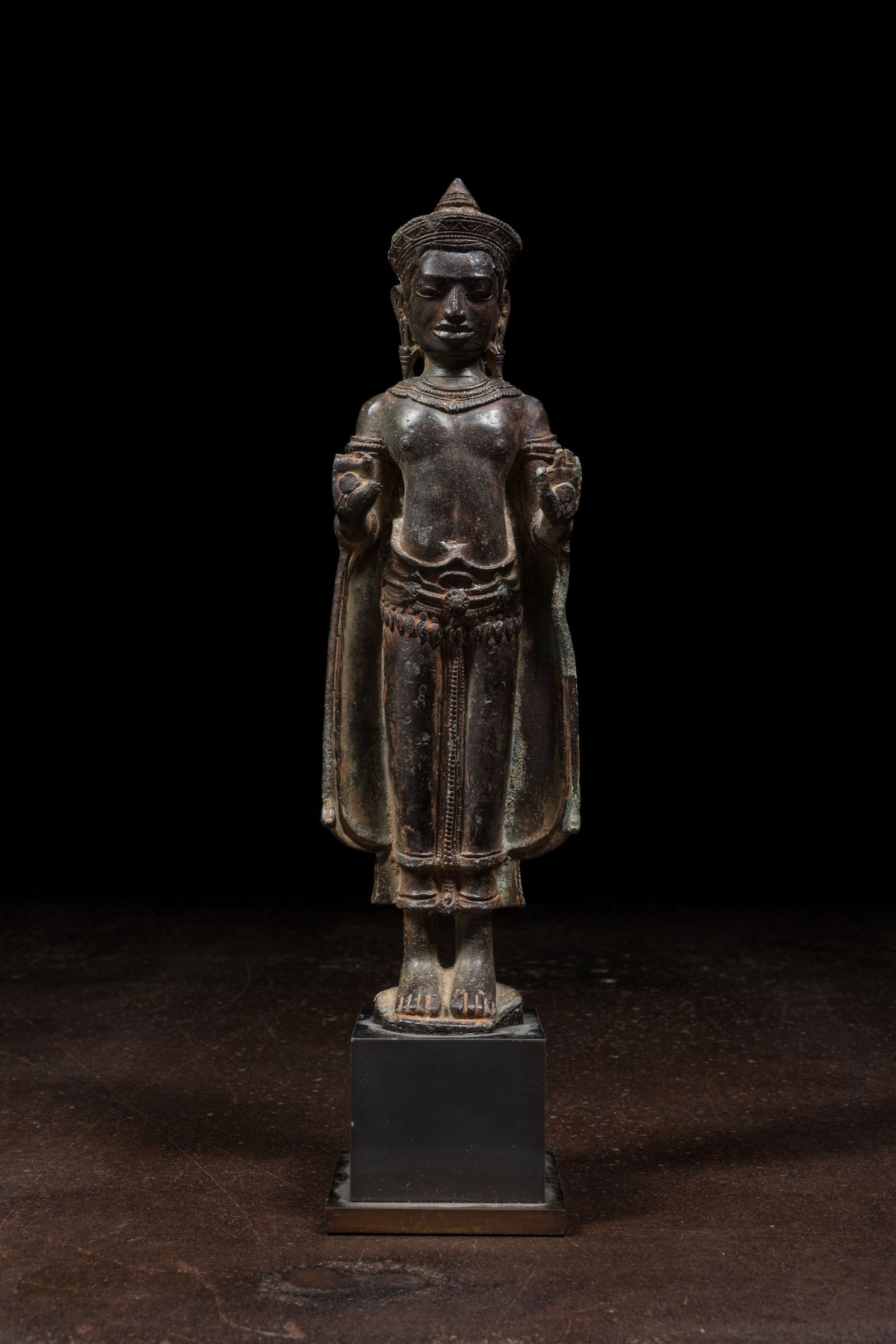 STANDING BRONZE BUDDHA LOPBURI THAILAND 12TH CENTURY (1 of 6)