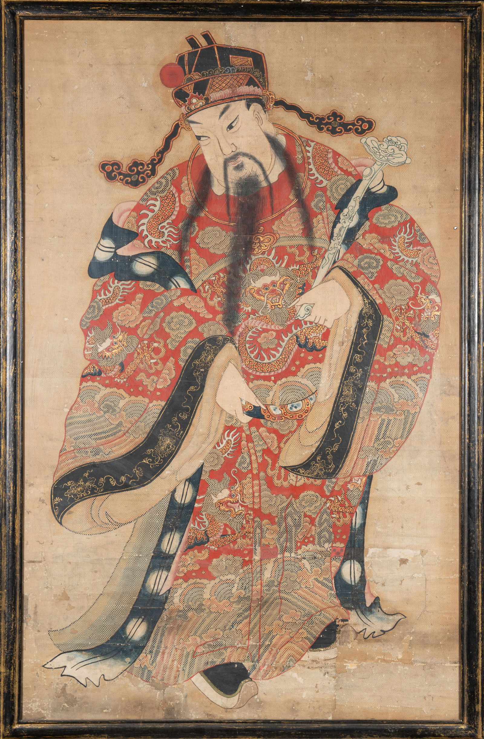(R) A PAINTING OF A DAOIST OFFICIAL, CHINA APPROX. 1800 (1 of 4)