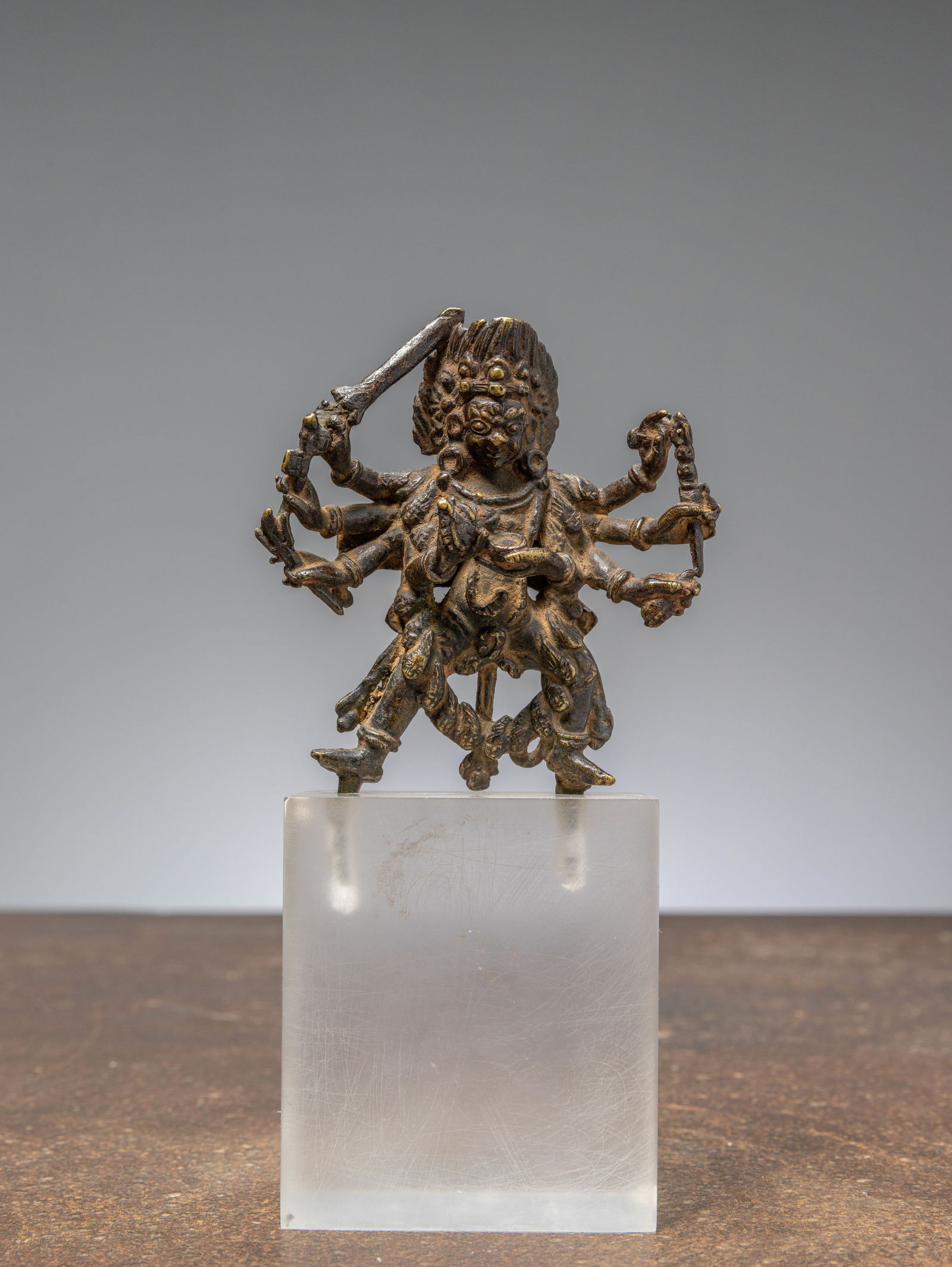 (R) A BRONZE FIGURE OF MAHAKALA, 8-ARMED , TIBET, 16TH CENTURY (1 of 4)