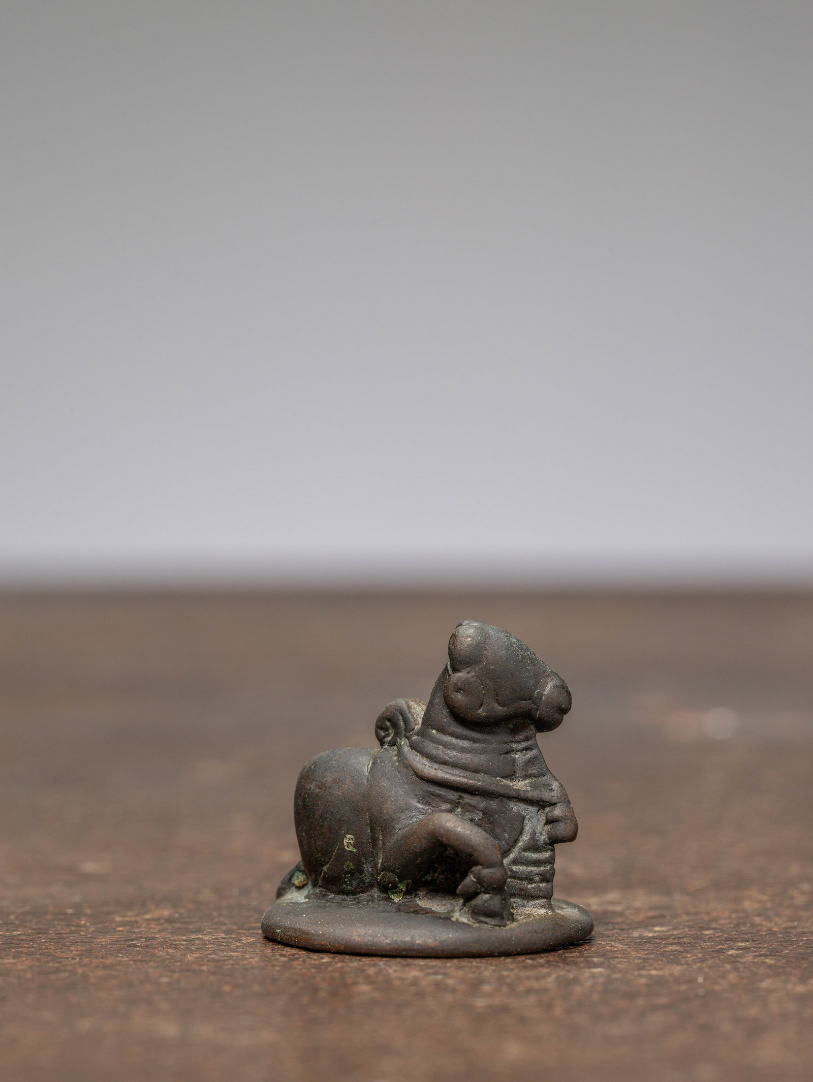 A SMALL BRONZE NANDI, INDIA, 18TH CENTURY (1 of 4)