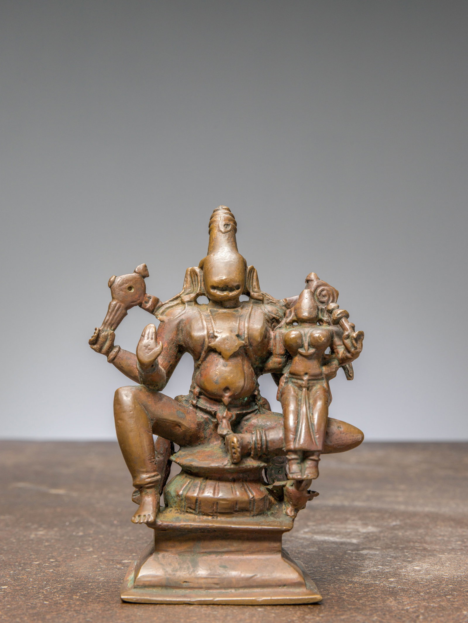 A NARASHIMA WITH CONSORT BRONZE, INDIA, 16TH CENTURY (1 of 6)