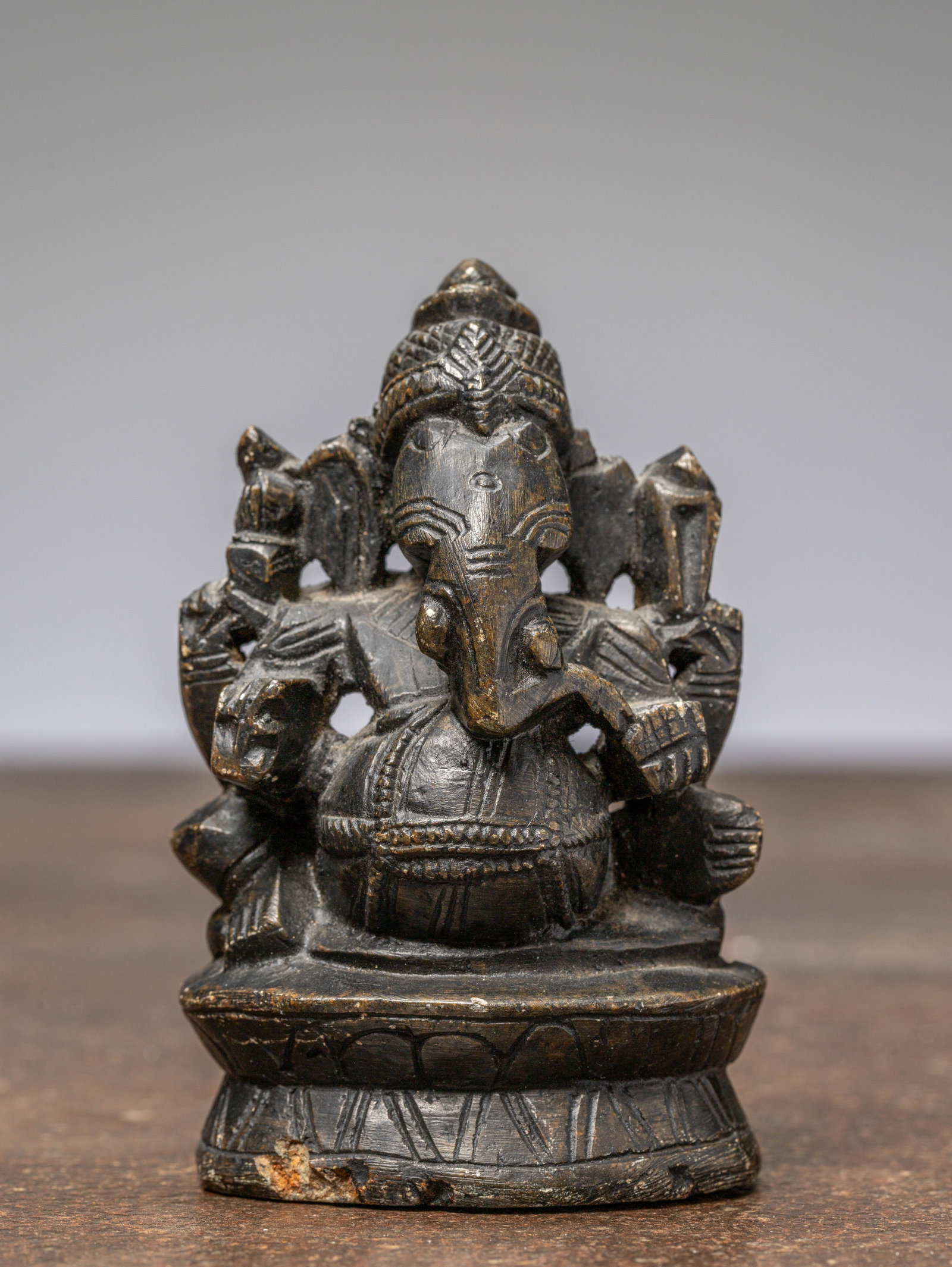 A STONE CARVED GANESHA, INDIA, 19TH CENTURY (1 of 6)