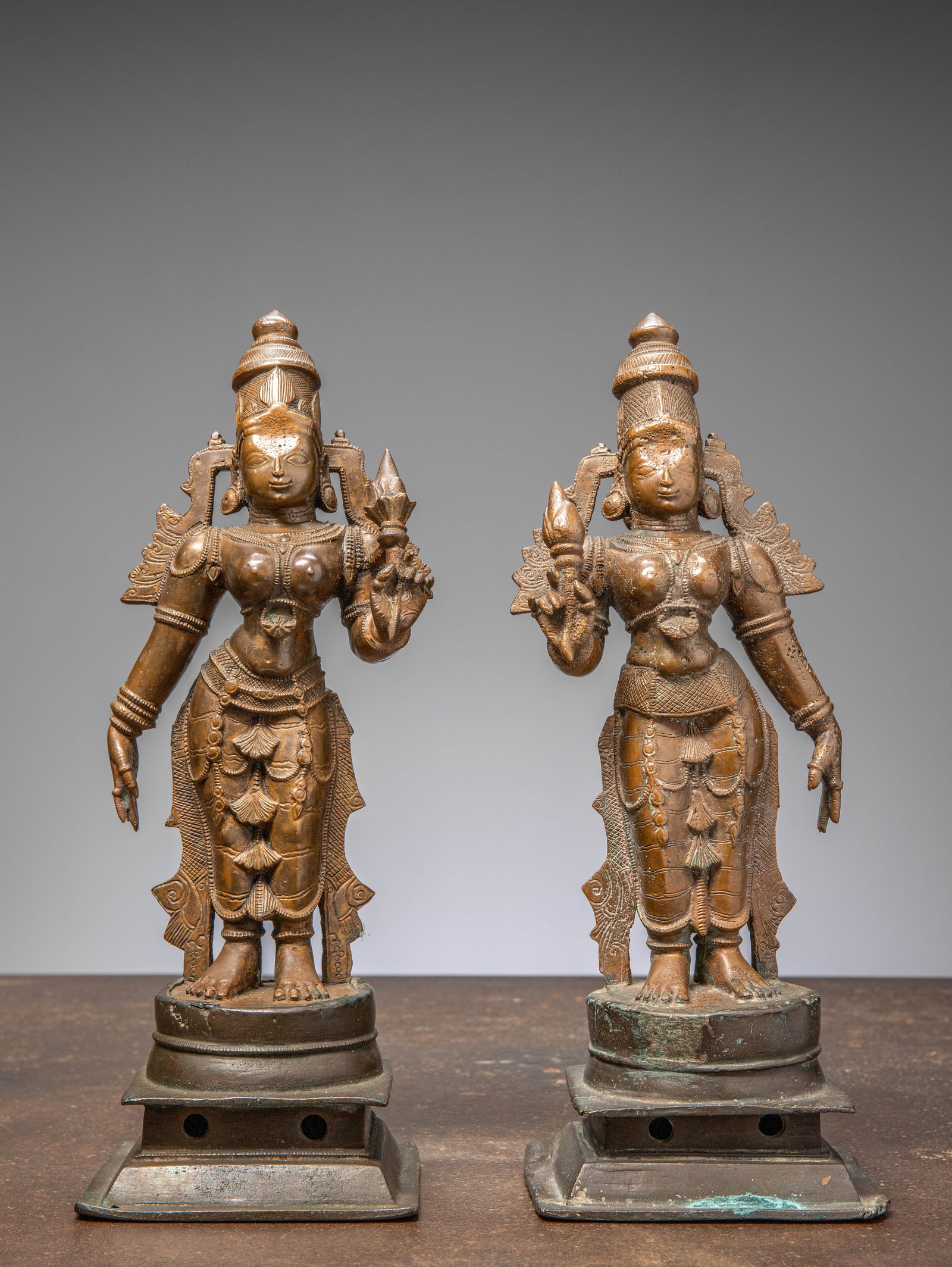 BHU DEVI AND SHRI DEVI BRONZE, INDIA, 16TH CENTURY (1 of 8)