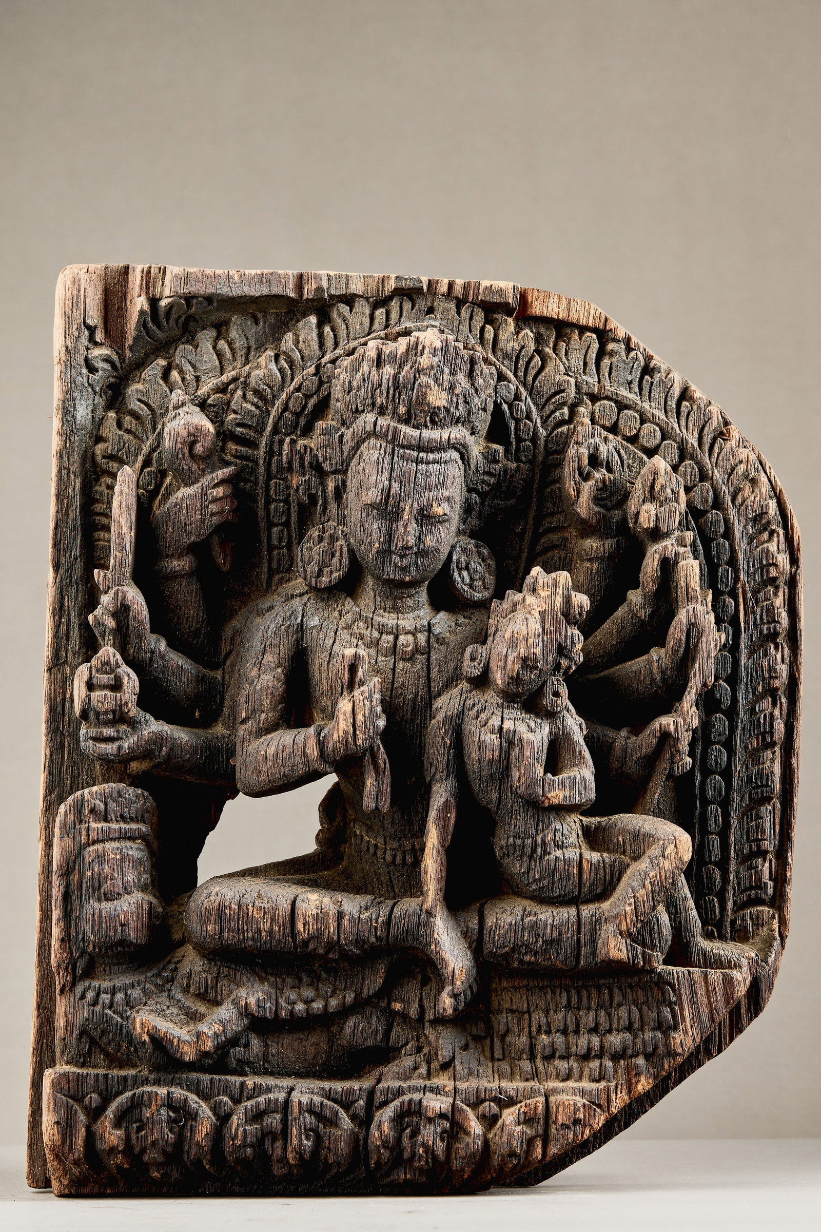 WOOD CARVING DEPICTING VISHNU AND LAKSHMI NEPAL 13TH CENTURY (1 of 1)