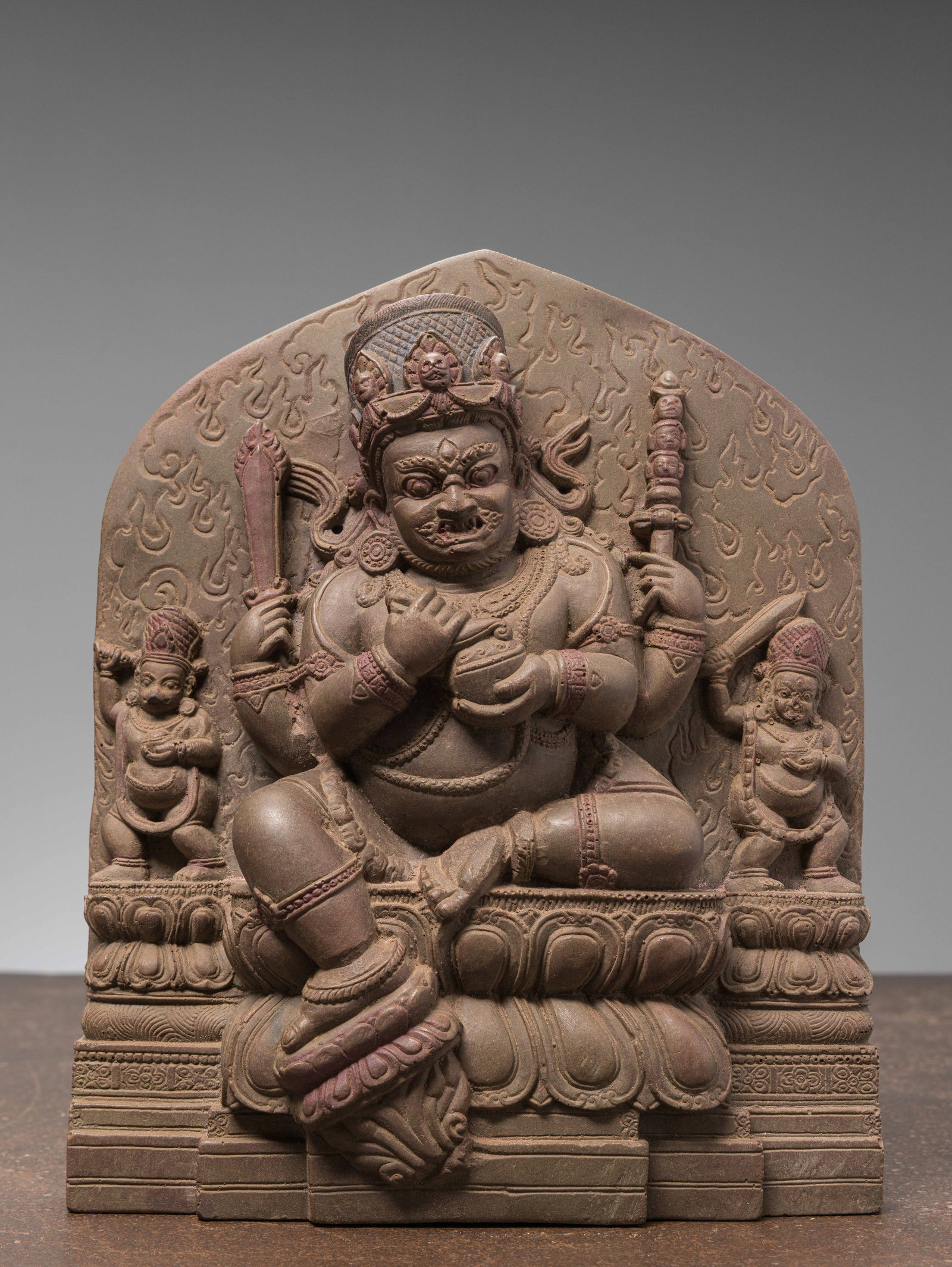 A FIGURE OF MAHAKALA WITH ATTENDANTS, NEPAL, 19TH CENTURY (1 of 8)