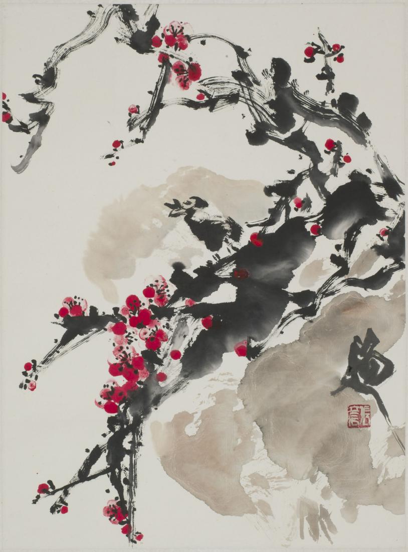 A CHINESE SCROLL PAINTING OF PLUM MOTIF, AFTER ZHANG (1 of 1)