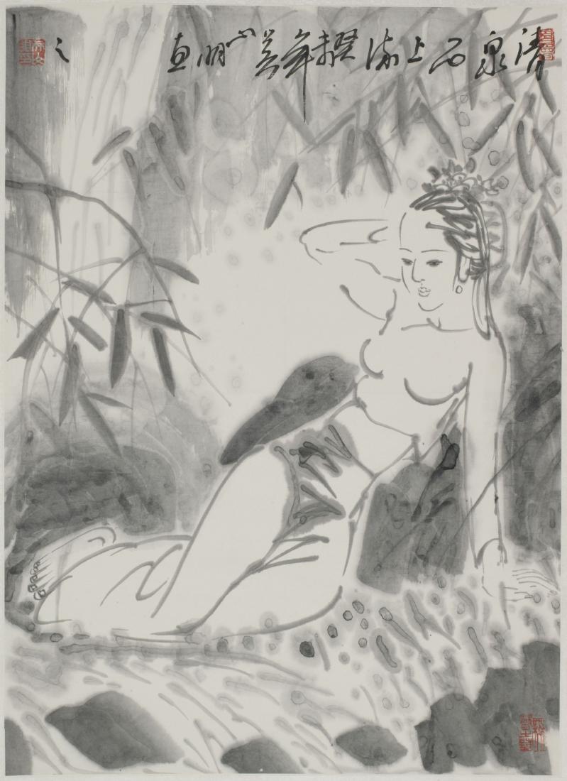 A CHINESE SCROLL PAINTING OF FIGURAL MOTIF, AFTER WU (1 of 1)