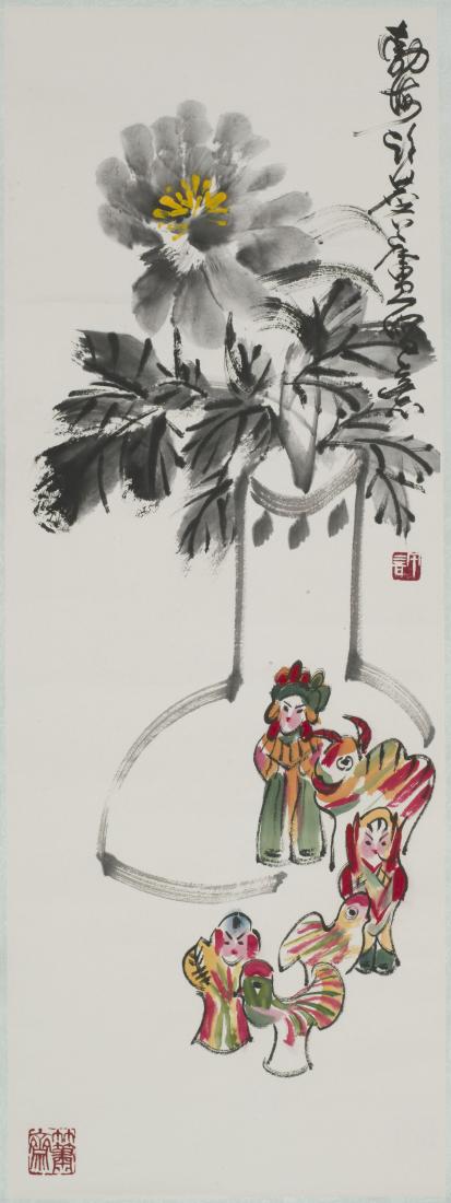 A CHINESE SCROLL PAINTING OF FIGURAL MOTIF, AFTER XU (1 of 1)