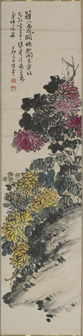 A CHINESE SCROLL PAINTING OF FLORAL MOTIF, AFTER CHEN (1 of 1)