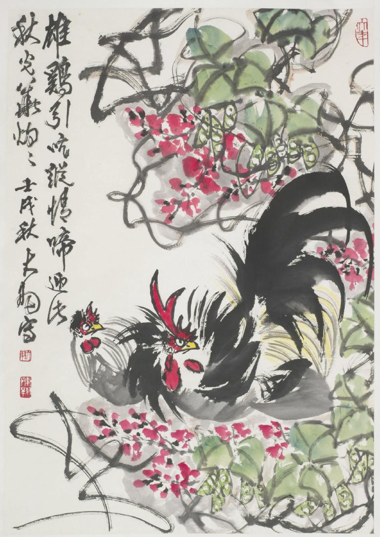 A CHINESE SCROLL PAINTING OF FIGURAL MOTIF, AFTER CHEN (1 of 1)