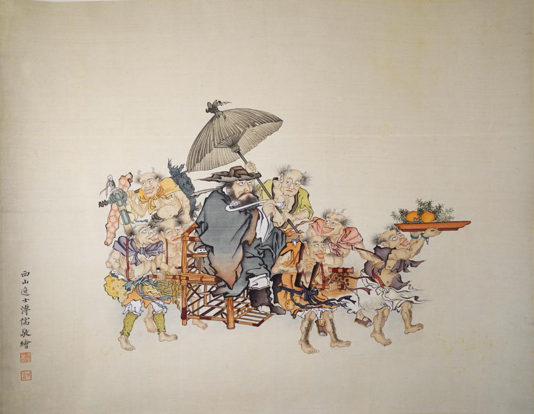 A CHINESE SCROLL PAINTING OF ZHONGKUI (1 of 2)