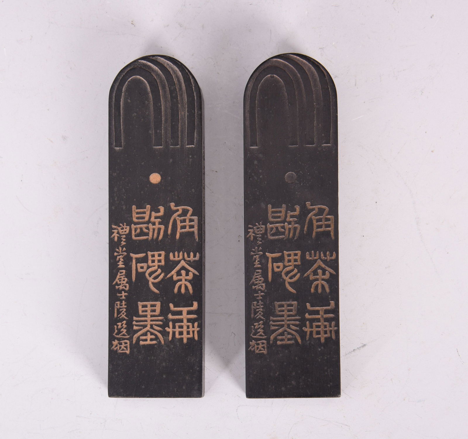 A PAIR OF CHINESE CARVED INK CAKES (1 of 6)