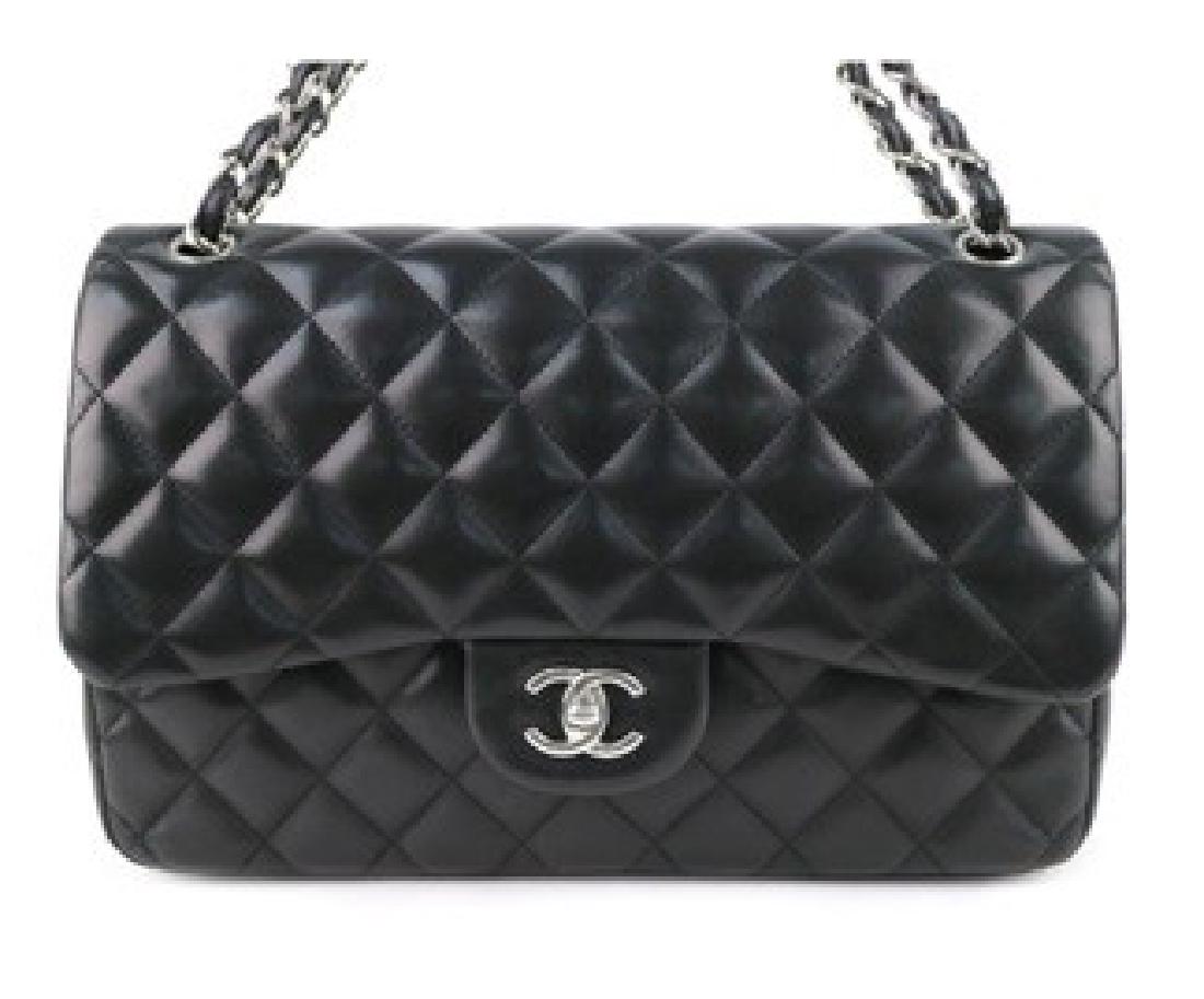 CHANEL Black Lamb Skin Jumbo Bag (1 of 1)
