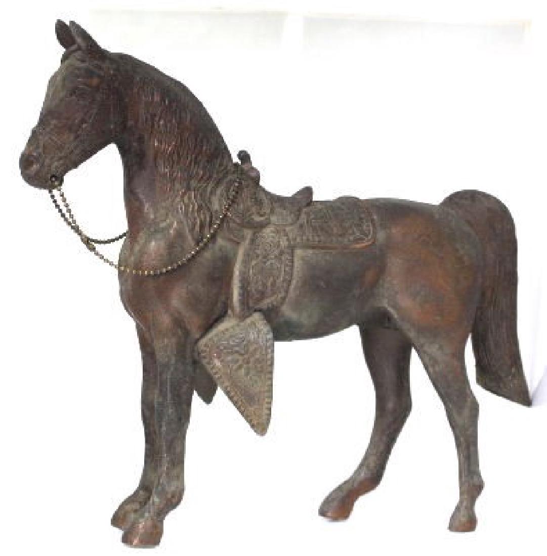 Antique Bronze Horse Sculpture 11x10" (1 of 4)