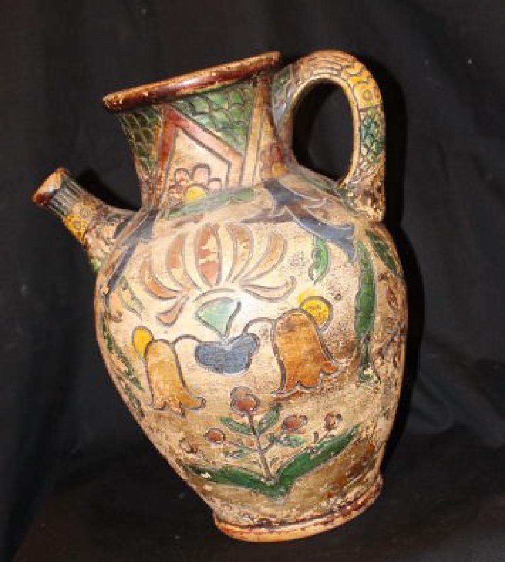 Large Italian Antique Painted Pitcher 17th Century: Large Italian Antique Painted Pitcher 17th Century * (estimate/approximately)