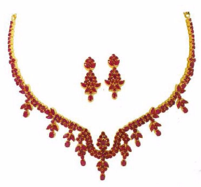 Precious 22K Gold Ruby Jewelry Suite Set (1 of 1)