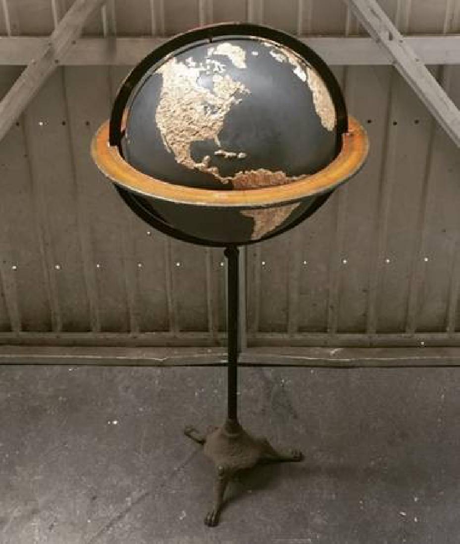 Antique Globe on Bronze Footed Stand 5" (1 of 1)