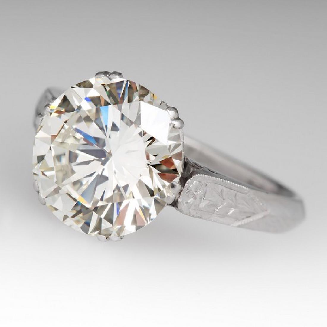 VINTAGE PLATINUM 4.00 ct DIAMOND SOLITAIRE RING (LAB (1 of 5)
