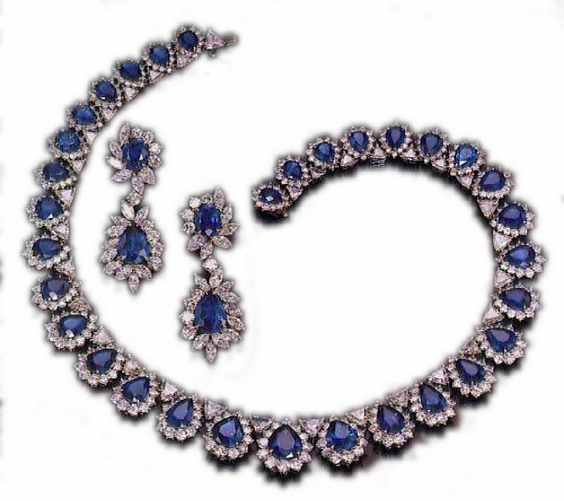 Platinum Sapphire Jewelry Suite w. Earrings (1 of 1)