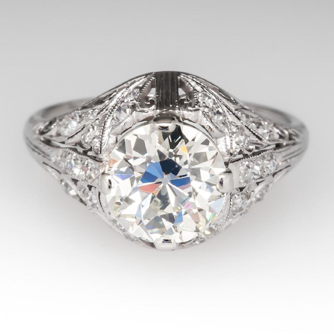 PLATINUM CERTIFIED DIAMOND RING of EWDARDIAN ERA (1 of 3)