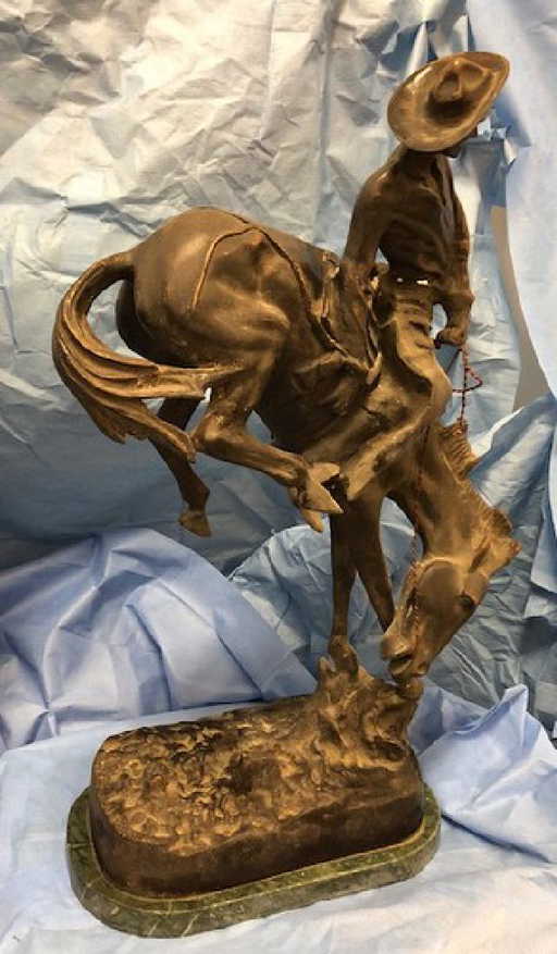 Antique Signed Remington Bronze Sculpture Large