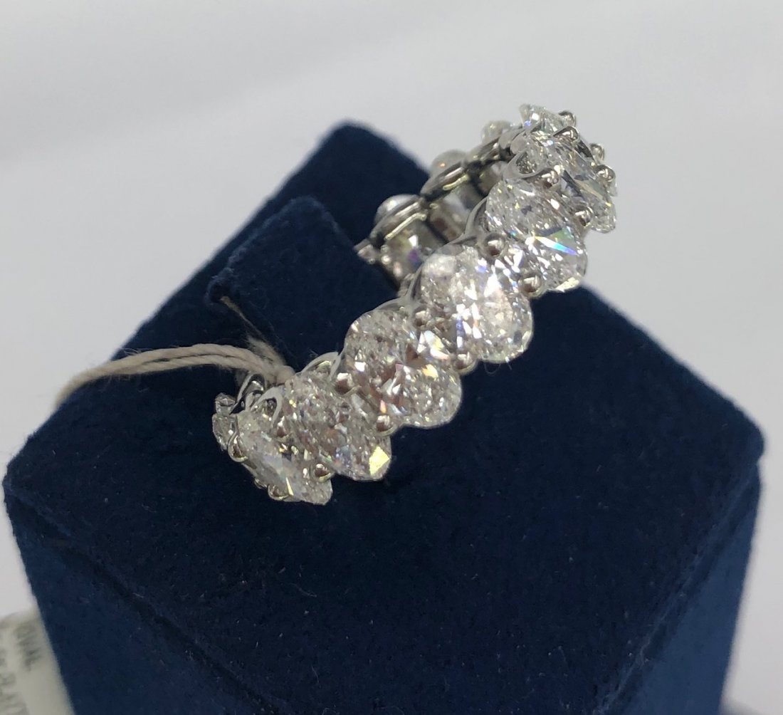 Platinum Diamond Oval Cut Eternity Band Sz 5.75 VS3-SI1 (1 of 4)