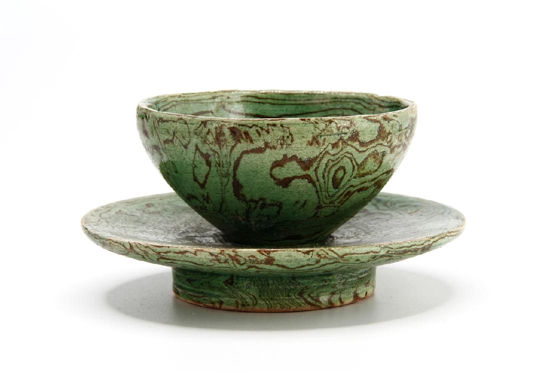 Rare Green Marbled Cupstand (1 of 7)