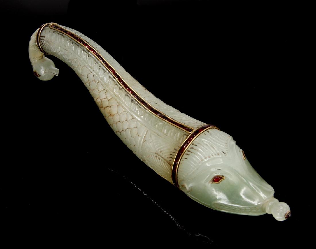 Carved Mughal Jade Powder Flask, 19th Century (1 of 6)