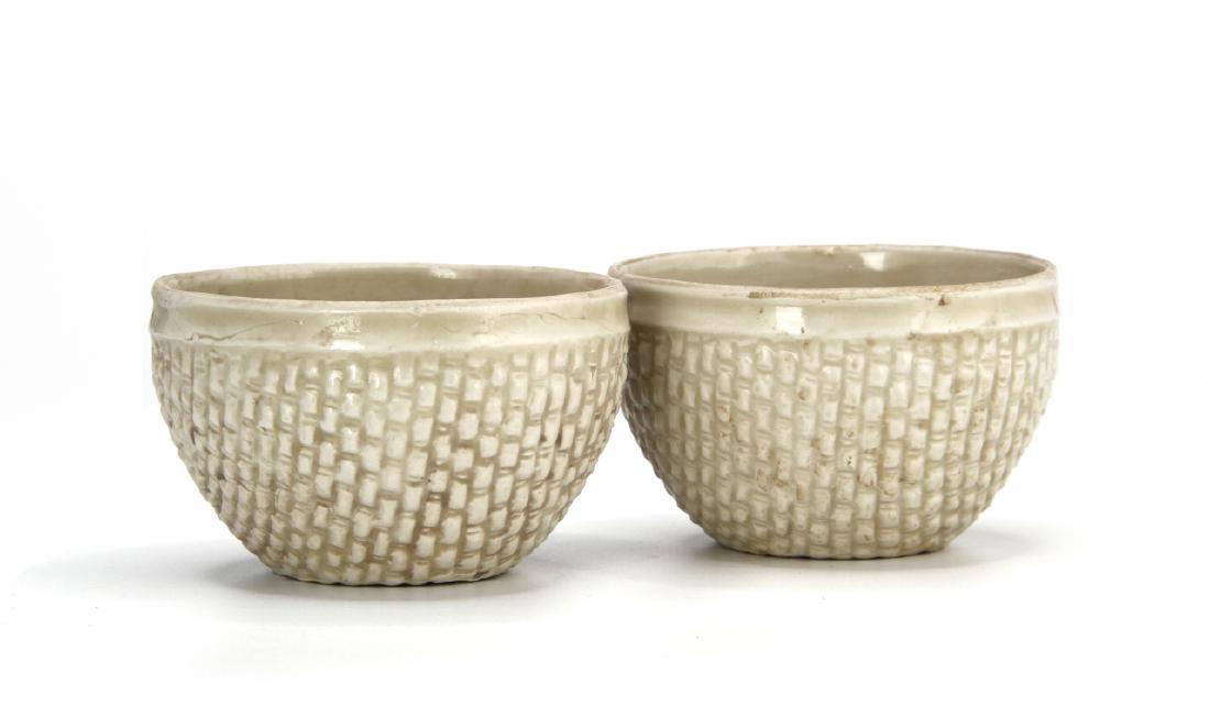 Pair Ting White Basket-Waved Cups, Sung (1 of 8)