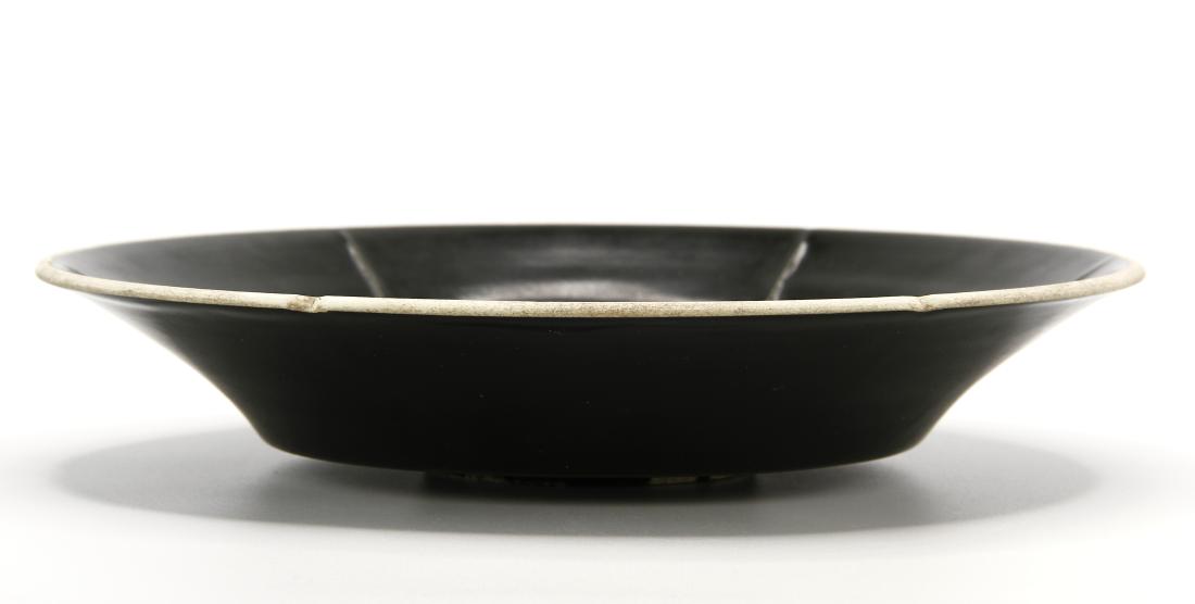 Large Ting Black Glazed Foliate Dish (1 of 9)