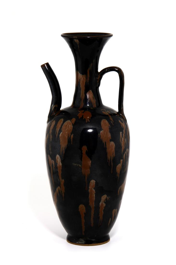 Rare Russet-Splashed Black Glazed Ewer (1 of 9)