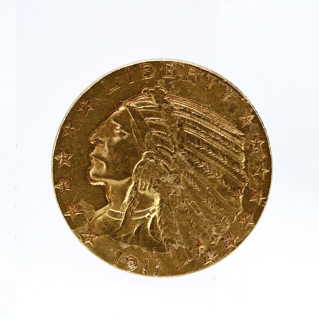 1911 Indian Head Gold $5 Half Eagle (1 of 2)