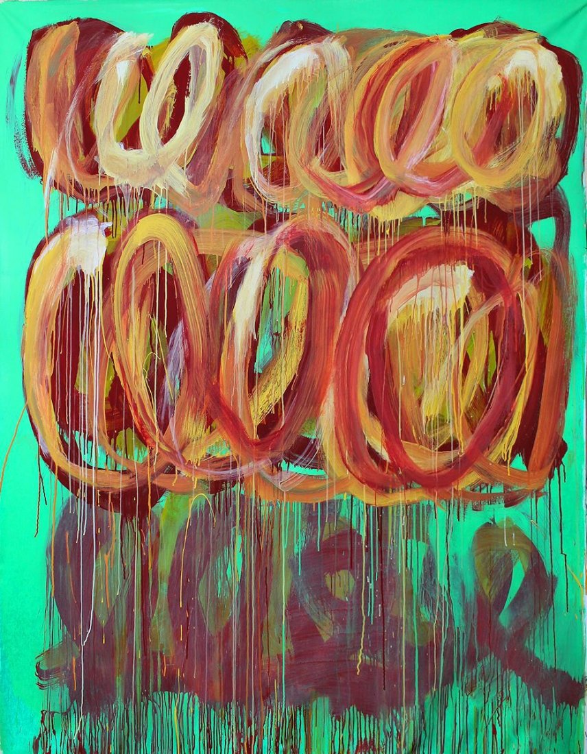 CY TWOMBLY / SIGNED PAINTING ACRYLIC ON CANVAS (1 of 7)