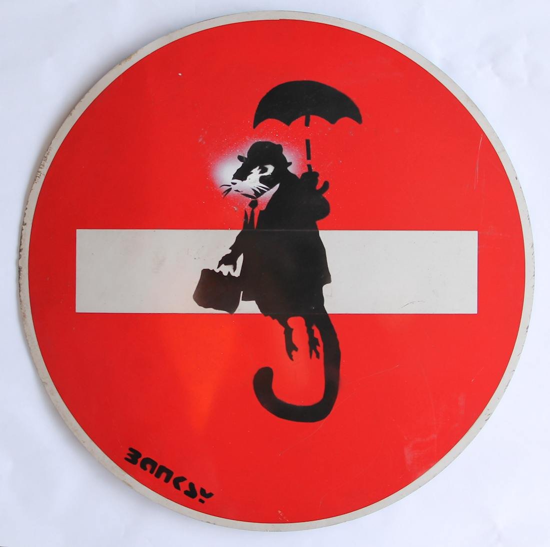 Original Banksy Graffiti Flying Ghetto Rat (1 of 6)