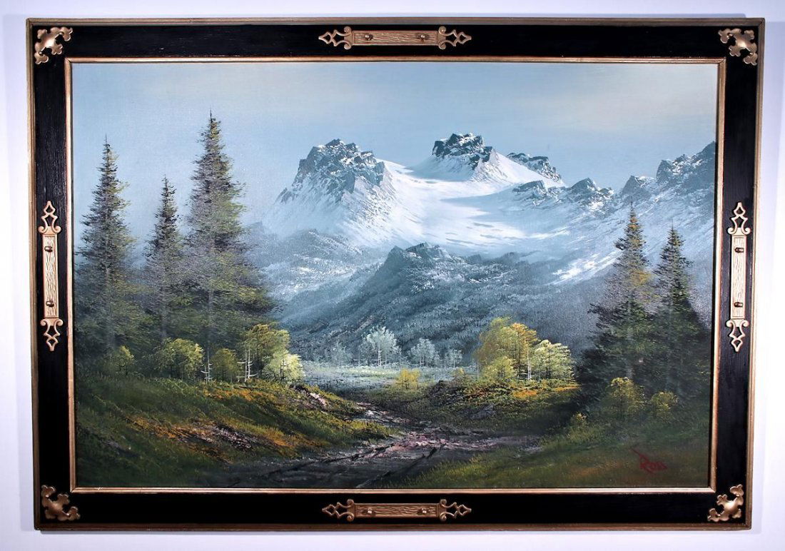 BOB ROSS / Oil on canvas Landscape (1 of 9)
